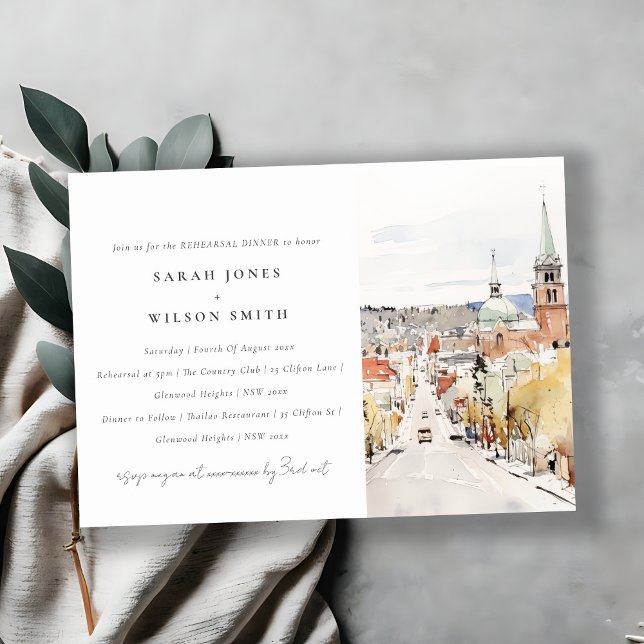 Convites Janto Montpelier City Scape Vermont Reheasal (Criador carregado)