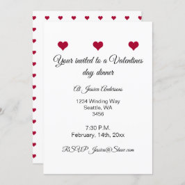 Convites Janto namorados de corações vermelhos