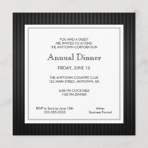 Convites Janto profissional de negócios Black & Silver