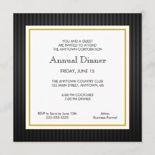 Convites Janto profissional de negócios preto e Dourado