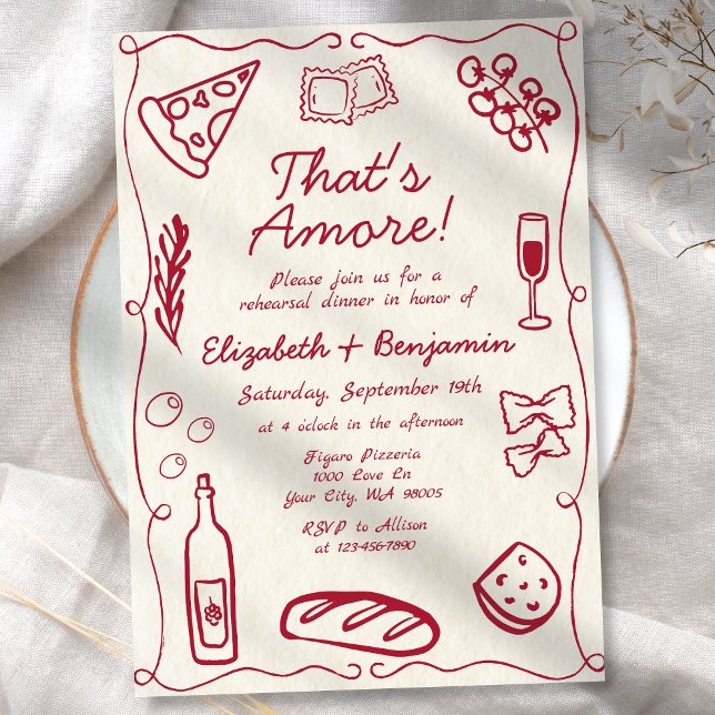 Convites Janto Retrorítico Italiano com Vinho Desenhado Mão (Criador carregado)