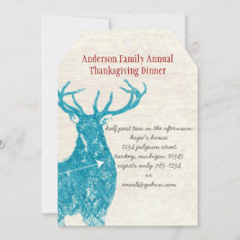 Convites Janto Russo de Ação de Graças Deer