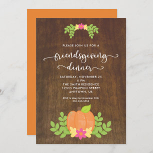 Convites Janto Rustic Amizade Pumpkin e Greenery