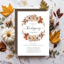 Janto Rustic Brown Fall Floral Thankanding