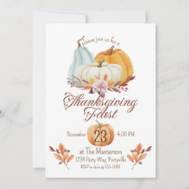Convites Janto Rustic de Ação de Graças Pumpkin