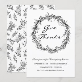 Convites Janto Rustic Dê aos Obrigados Ação de Graças