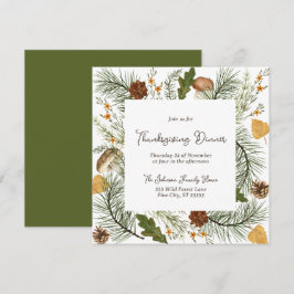 Convites Janto Rustic Fall Forest Thankoning