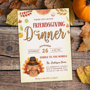 Convites Janto Rustic Fall Pumpkin Gobble FriendAo
