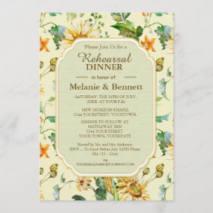 Convites Janto Rustic Floral Sunflower Botansal