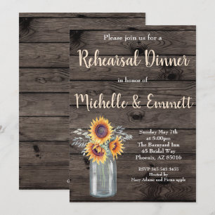 Convites Janto Rustic Sunflower Country