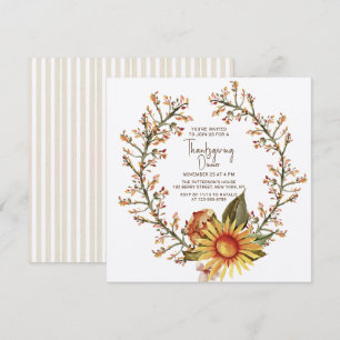 Convites Janto Rustic Sunflower Wreath Thankconforme