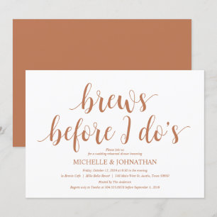 Convites Janto Rústico de Ensaio de Casamento, Cobre Moder