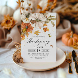 Convites Janto RusticTheme Pumpkin de Ação de Graças