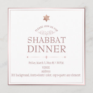 Convites Janto Shabbat Dourado do PixDezines