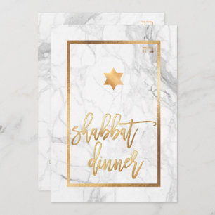 Convites Janto Shabbat PixDezines/Marble/Faux Dourado