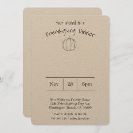 Convites Janto Simples de Dar Abóbora Manuscrito