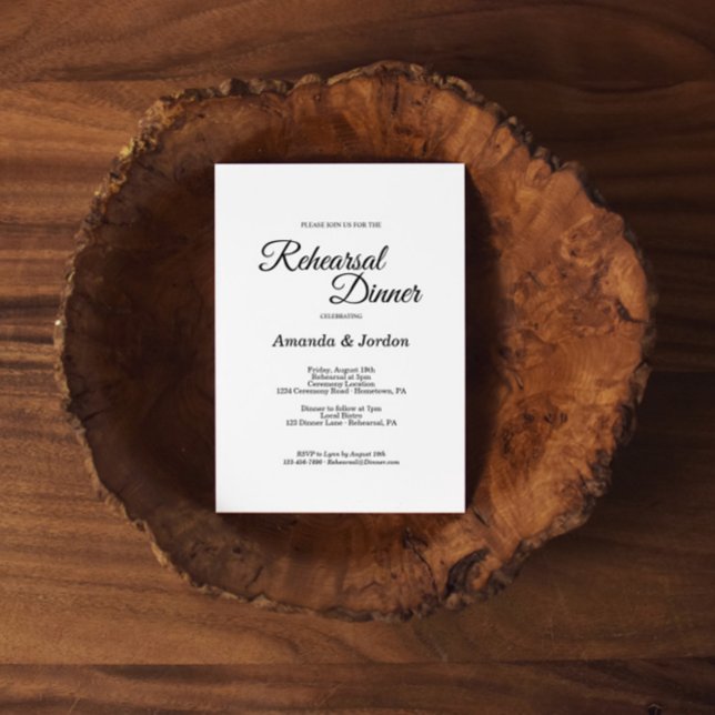 Convites Janto Simples de Ensaio de Caligrafia Branca (Criador carregado)