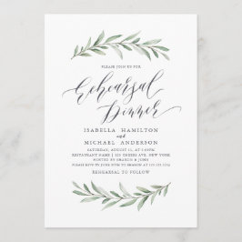 Convites Janto simples de ensaio de caligrafia verde