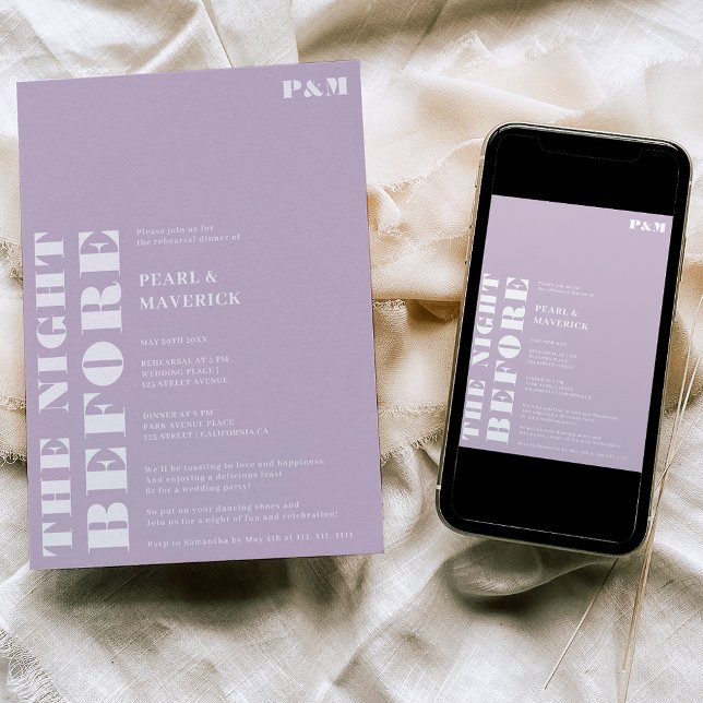 Convites Janto simples de ensaio de casamento de lavandas (Criador carregado)