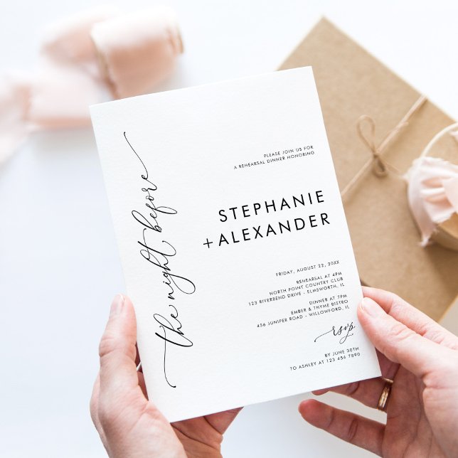 Convites Janto Simples de Ensaio de Casamento Negro e Branc (Criador carregado)