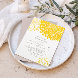 Convites Janto Simples de Ensaio de Chrysanthemum Amarelo B