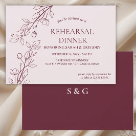 Convites Janto Simples de Ensaio de Vinho de Ruby Floral de