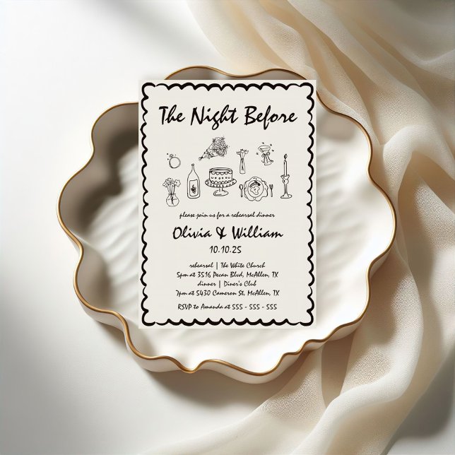 Convites Janto Simples de Ensaio Retrorativo Desenhado à Mã (Criador carregado)