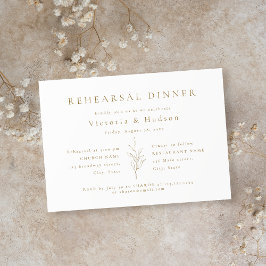 Convites janto simples e Dourado de ensaio das folhas botân