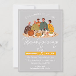 Convites Janto Simples Elegante de Ação de Graças Pumpkin T