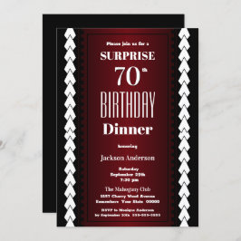 Convites Janto Surpresa de 70 Burgundy Birthday