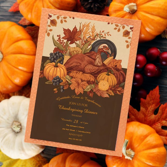 Convites Janto Tradicional de Ação de Graças do Banquete de (Criador carregado)