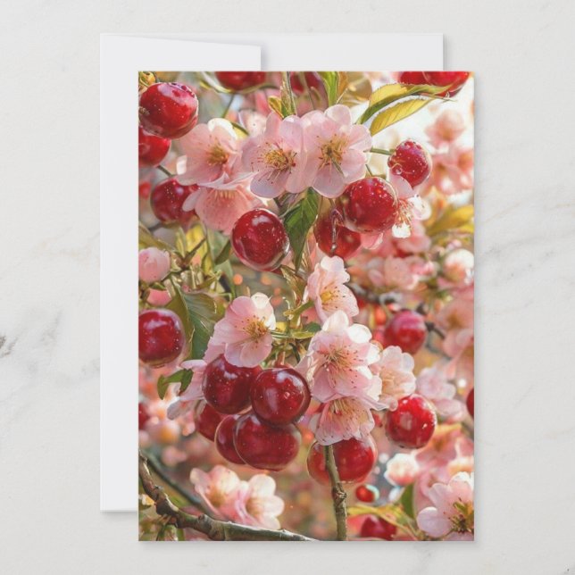 Convites Japanese Cherry Blossom Castle Wedding Invitation  (Frente)