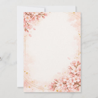 Convites Japanese Sakura & Gold Wedding Invitation