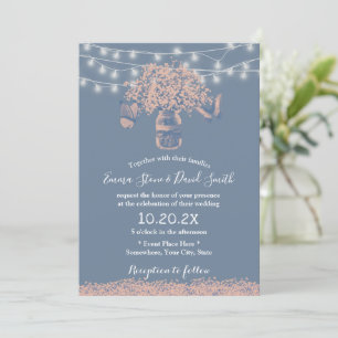 Convites Jar Floral de Ar Azul de Casamento Russo