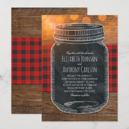 Convites Jar Mason, País Casamento outono Russo