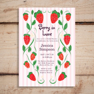 Convites Jardim Berry no Amor Rosa Chá de Noiva
