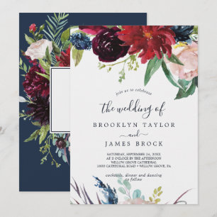 Convites Jardim Borgonha do outono o casamento de