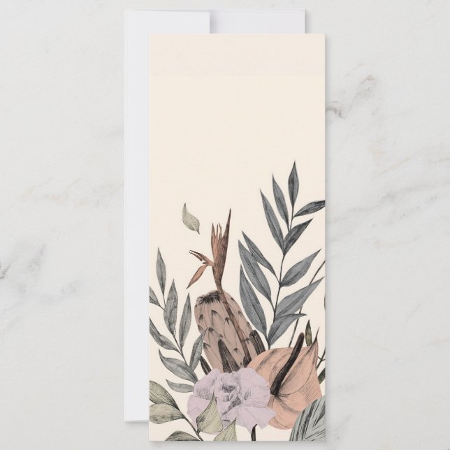 Convites Jardim Botânico Boho - Ilustração Floral (Frente)