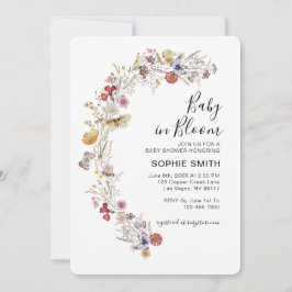 Convites Jardim Botânico De Flor Selvagem Bebê Em Sangue