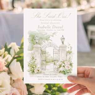 Convites Jardim Bridal Elegante Francês Chateau Pastel