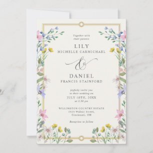 Convites Jardim Campestre de Flores Silvestres Casamento Fl