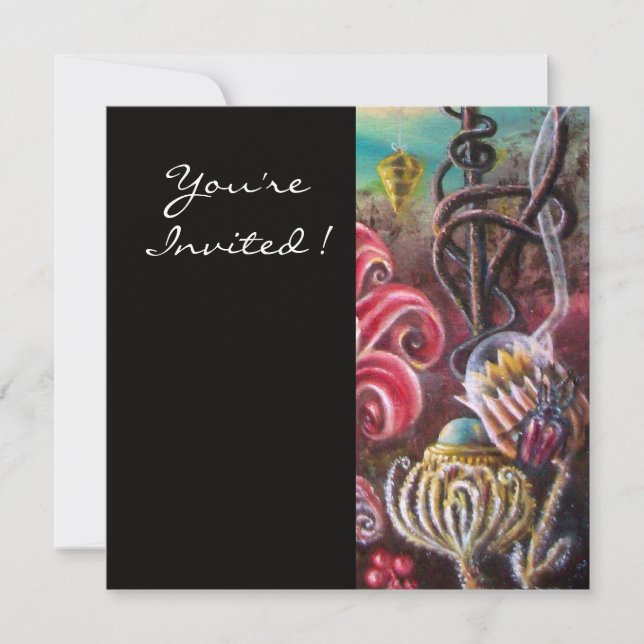 Convites JARDIM DA MELISSA 2, Preto, Branco, Fuchsia (Frente)