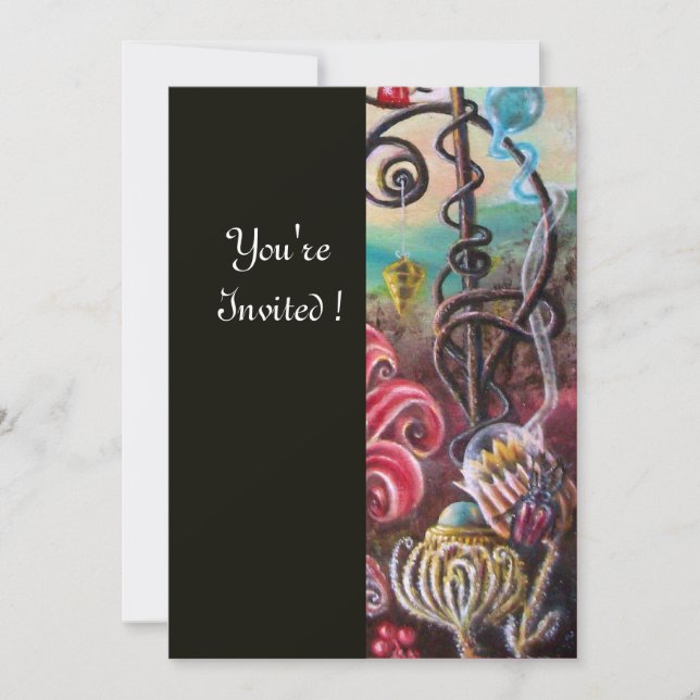 Convites JARDIM DA MELISSA 2, Preto, Branco, Fuchsia (Frente)