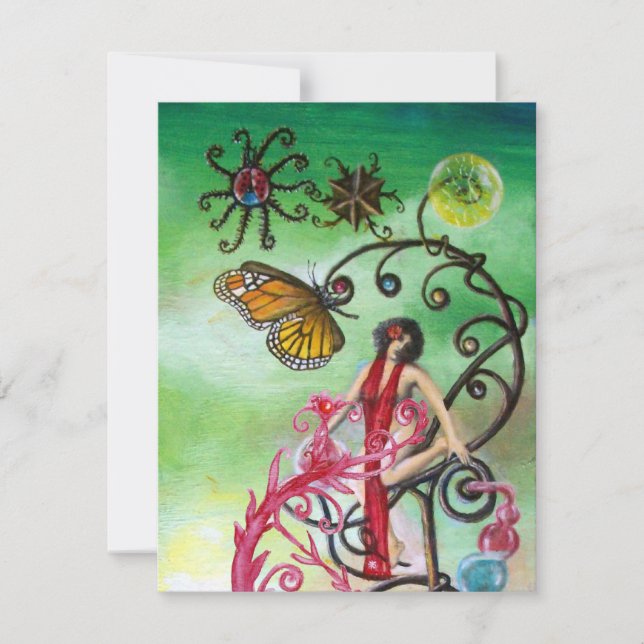 Convites JARDIM DA MELISSA 2, vermelho, violeta rosa (Frente)