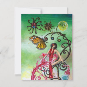 Convites JARDIM DA MELISSA, vermelho-claro, azul-rosa brilh