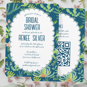 Convites Jardim da Selva Aquarela QR Personalizado CHUVA D