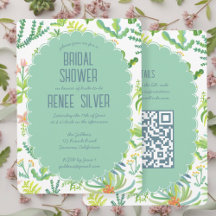 Jardim da Selva Aquarela QR Personalizado  CHUVA D