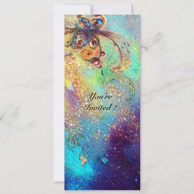 Convites JARDIM DAS SOMBRAS PERDIDAS -PLANTA MARIPOSA,azul (Frente)