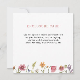 Convites Jardim de Aguarela Digital Flor de Campo Quadrada