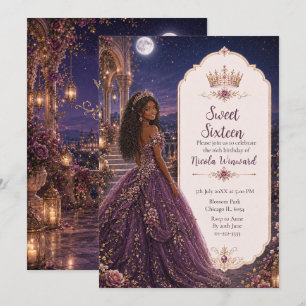 Convites Jardim de Ameixas ao Luar Sweet Sixteen